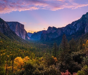 Jesień, Skały, Kalifornia, Drzewa, Góry, Stany Zjednoczone, Park Narodowy Yosemite