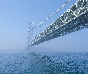 Akashi Kaikyo, Japonia, Mgła, Morze, Most