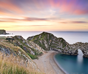 Hrabstwo Dorset, Plaża, Anglia, Wybrzeże Jurajskie, Łuk, Morze, Durdle Door, Skały