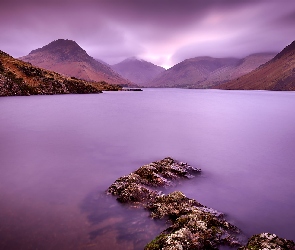 Anglia, Park Narodowy Lake District, Jezioro Wast Water, Góry