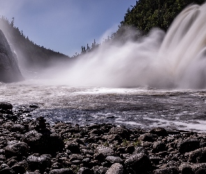 Wodospad, Quebec, Rzeka, Kanada, Riviere Manitou, Kamienie, Chute Manitou, Góry, Skały