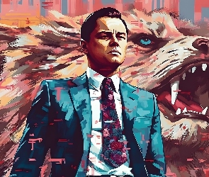 Wilk z Wall Street Film, Film, Mężczyzna, Aktor, Wilk, Grafika, Leonardo DiCaprio