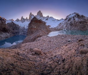 Skały, Góry, Patagonia, Jeziora, Park Narodowy Los Glaciares, Argentyna, El Chalten