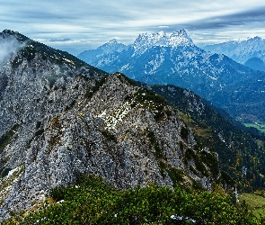 Park Narodowy Gesause, Krzewy, Alpy Ennstalskie, Austria, Drzewa, Góry, Szczyty