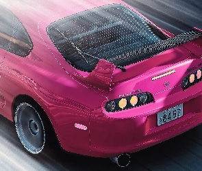 Toyota Supra TRD, Różowy, Assetto Corsa Competizione, Tył, Sportowy, Gra, Samochód