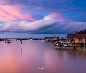 Pomost, Dom, Jezioro Songkhla, Tajlandia