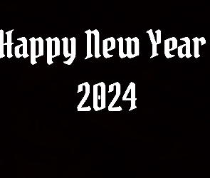 2024, Happy New Year, Sylwester, Napis