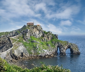 Jana Chrzciciela, Kaplica, Wyspa Gaztelugatxe, Skały, Skały, Hiszpania, Zatoka Biskajska