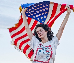 USA, Flaga, Piosenkarka, Lana Del Rey