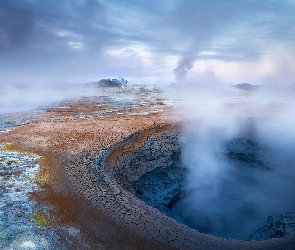 Islandia, Góry, Źródło, Geotermalne
