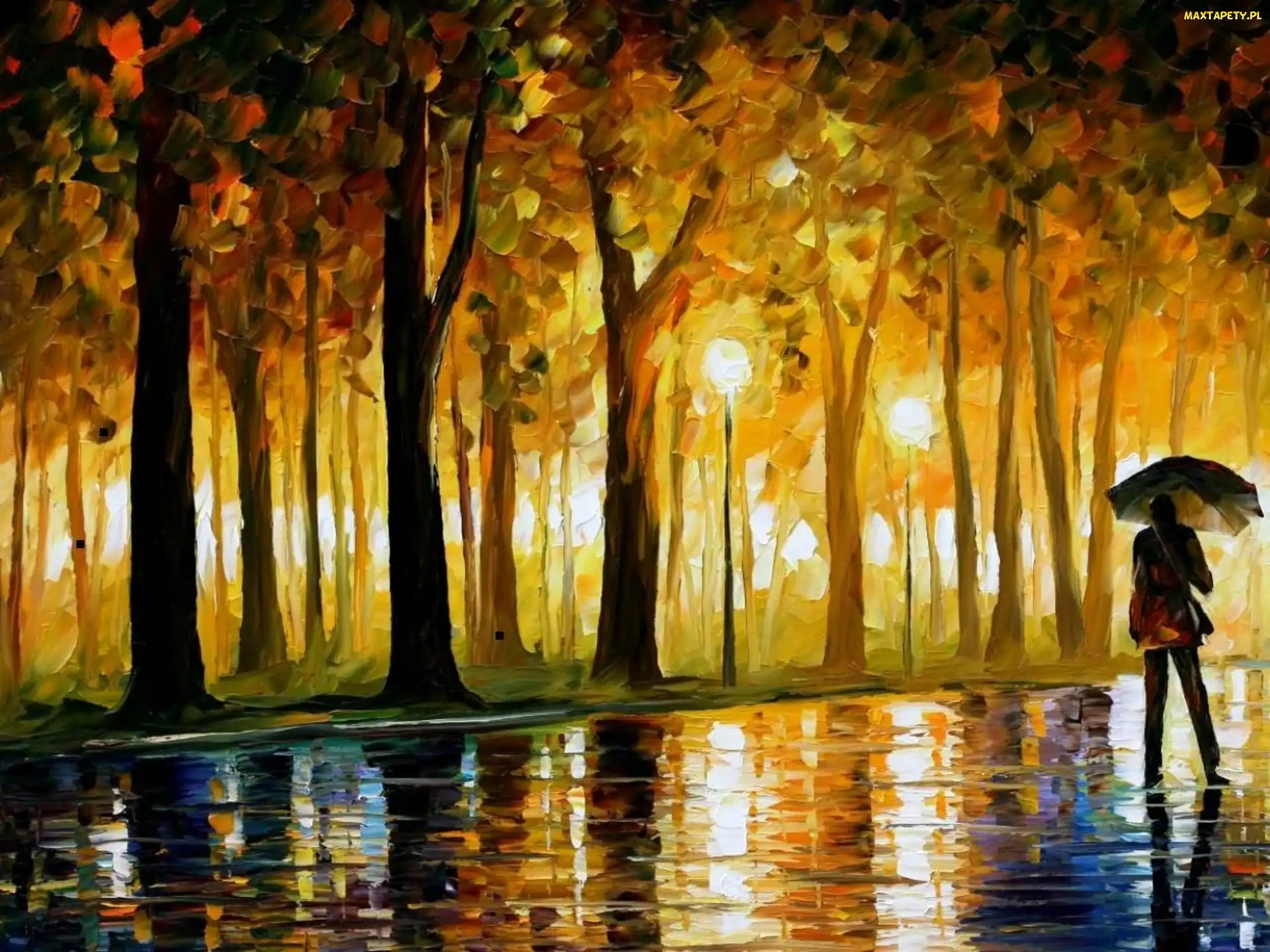 Tapety, zdjęcia - Park, Leonid Afremov, Obraz