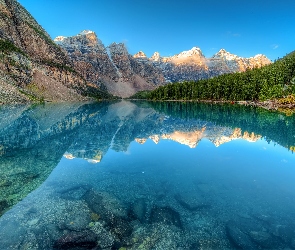 Park Narodowy Banff, Jezioro Moraine, Lasy, Góry, Kanada