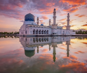 Zachód Słońca, Meczet, Malezja, Kota Kinabalu
