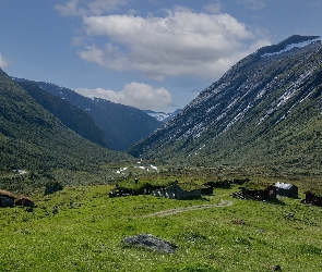 Góry, Dolina Stryn, Norwegia, Domy