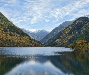 Jezioro, Góry, Chiny, Park Narodowy Jiuzhaigou