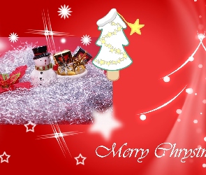Choinka, Boże Narodzenie, Gwiazdki, Merry Christmas, Bałwan
